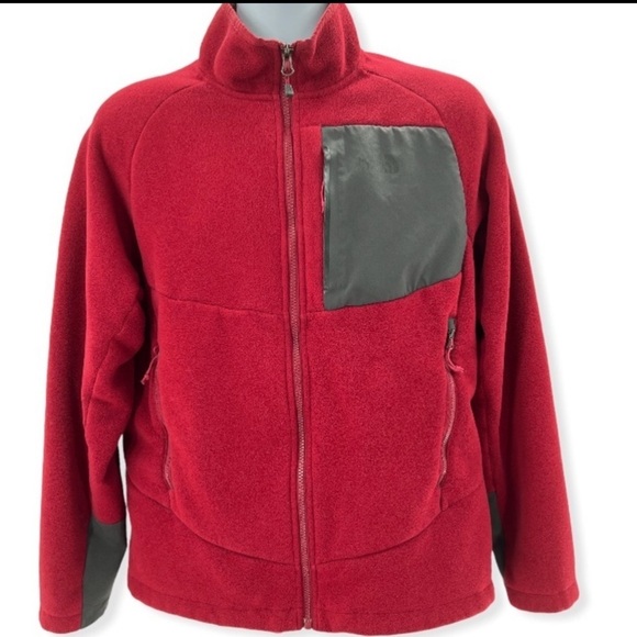The North Face Red Fleece Jacket Mens Size M - Picture 1 of 10